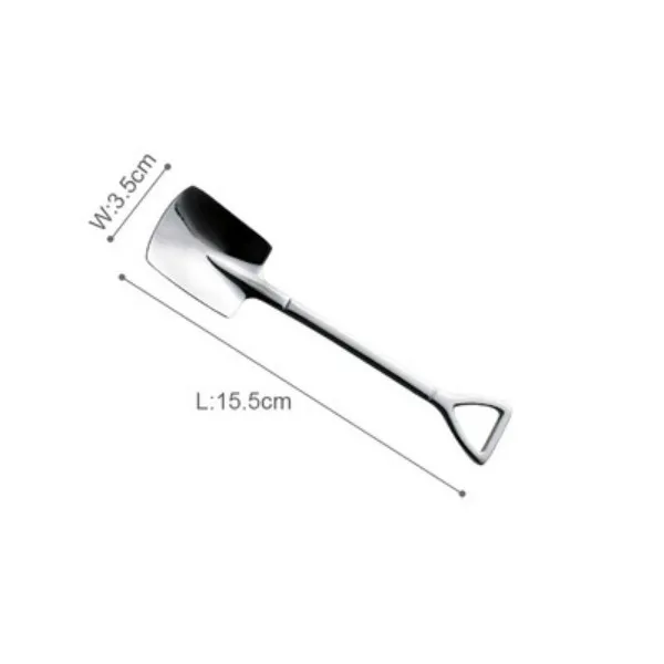 Stainless Steel Spoons Mini Shovel Shape Coffee Cake Ice Cream Desserts Fruits Spoon RH2313