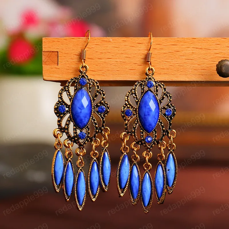 Blue gem sales drop earrings