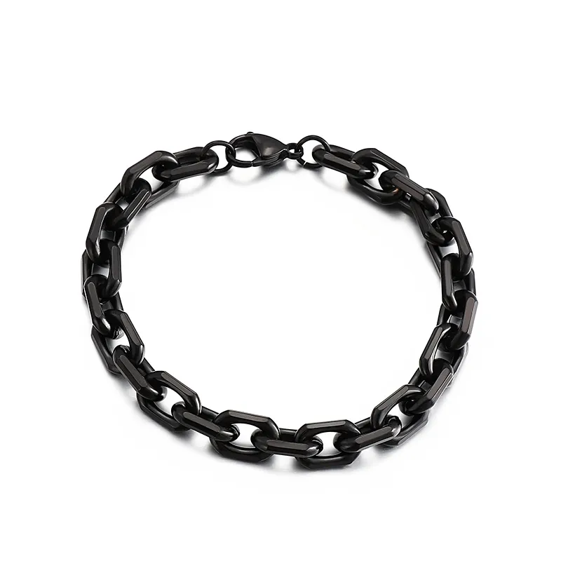 316L Stainless Steel Square Byzantine Link Chain Bracelet - 6/8/10mm, 7-11 Inches, Silver Or Gold