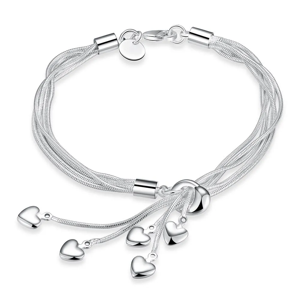Elegant 925 Sterling Silver Charms For Bracelets: Heart Snake