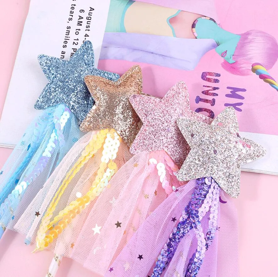 Star Sequins Fairy Wand Magic Stick Girl Party Princess Favors Birthday Gift Carnival Wedding Decoration Baby Shower Easter Gift
