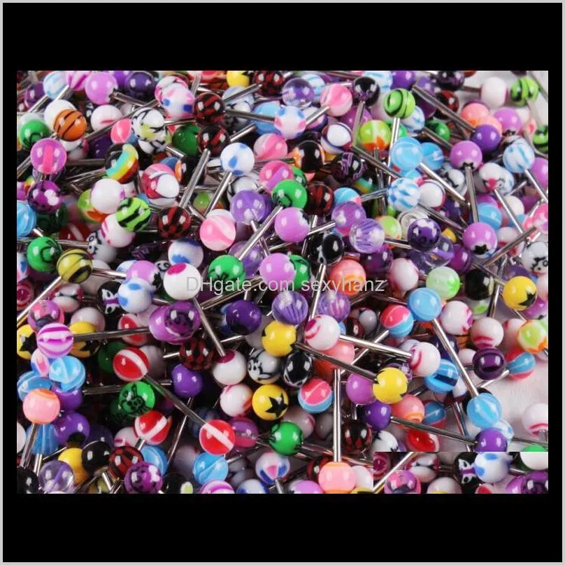 UV Acrylic Tongue Types Of Barbells Rings Mix Colors Drop Delivery
