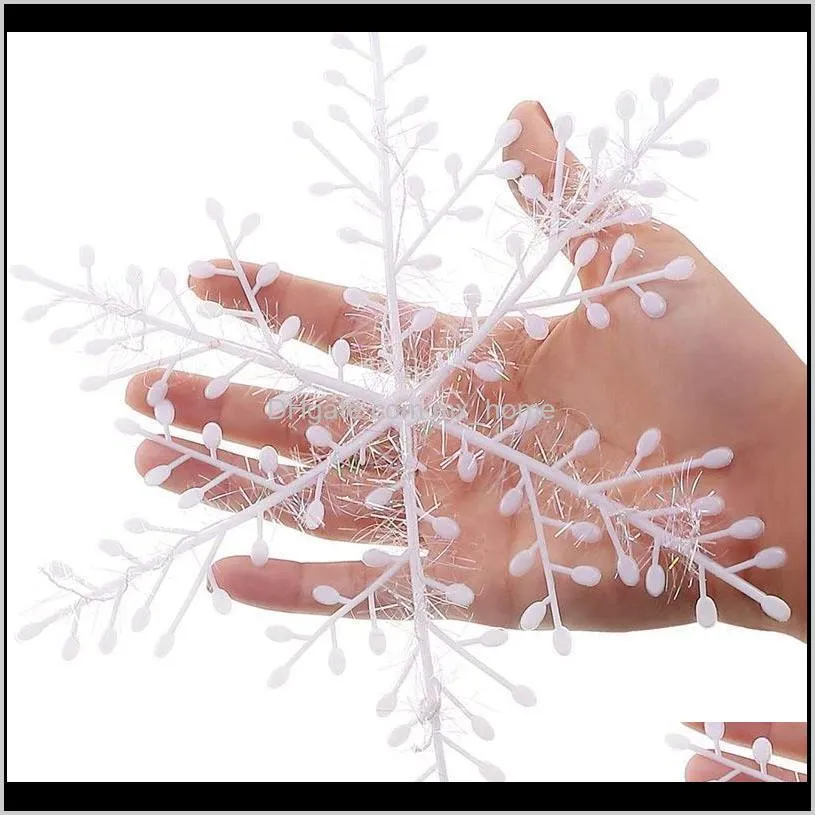 150 pcs christmas white snowflake shape hanging christmas tree 11cm ornament window decoration accessories