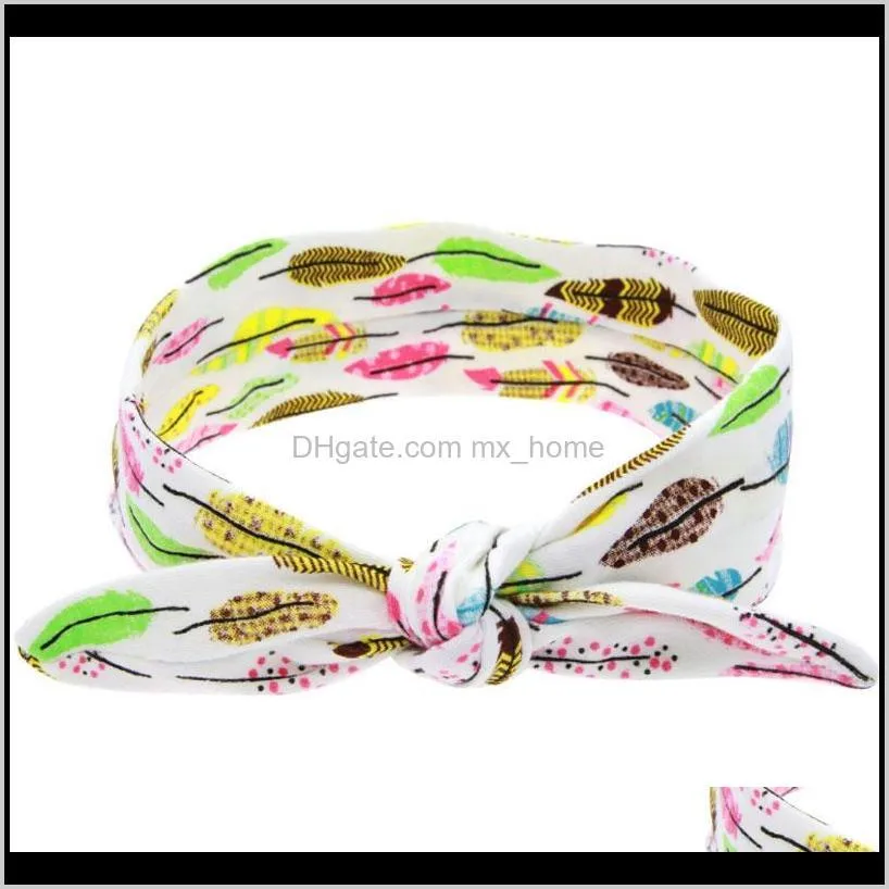 girl baby bowknot print turban twist head wrap twisted knot soft hair band kids headbands bandanas shipping