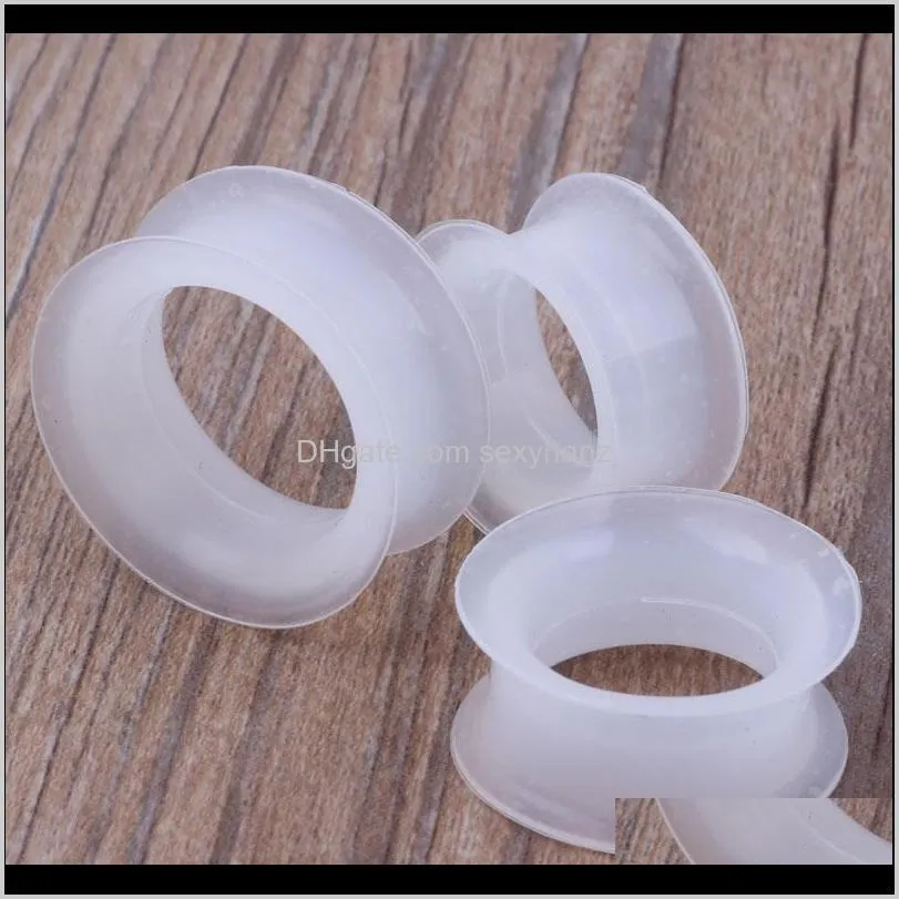 clear silicone double flare silicone flesh tunnel ear plug body jewelry piercing