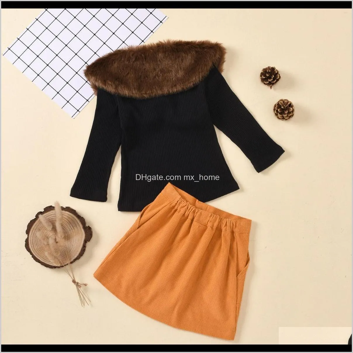 polar fleece stand collar solid color hanging sweater open pocket short skirt two-piece super classic fashion girl suit shipping