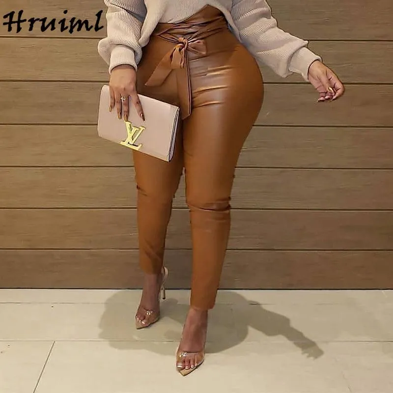 2021 Plus Size High Waist Leather Belt Long Plus Size Leather Trousers For  Women Sexy Skinny Pantalon Capris For Autumn/Winter Fashion From  Blueberry12, $17.46