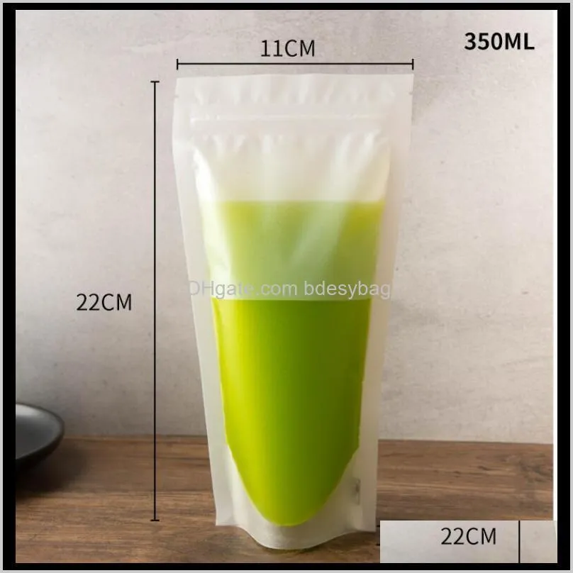 1000pcs clear drink pouches bags translucent frosted drink bag self-sealing bag thickened food bag sealed plastic bags