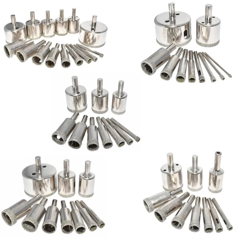 Professional Hand Tool Sets 10/15pcs 3mm-50mm Diamond Coated Drill Bit For Tile Marble Glass Ceramic Hole Saw Drilling Cutter Power T5UC