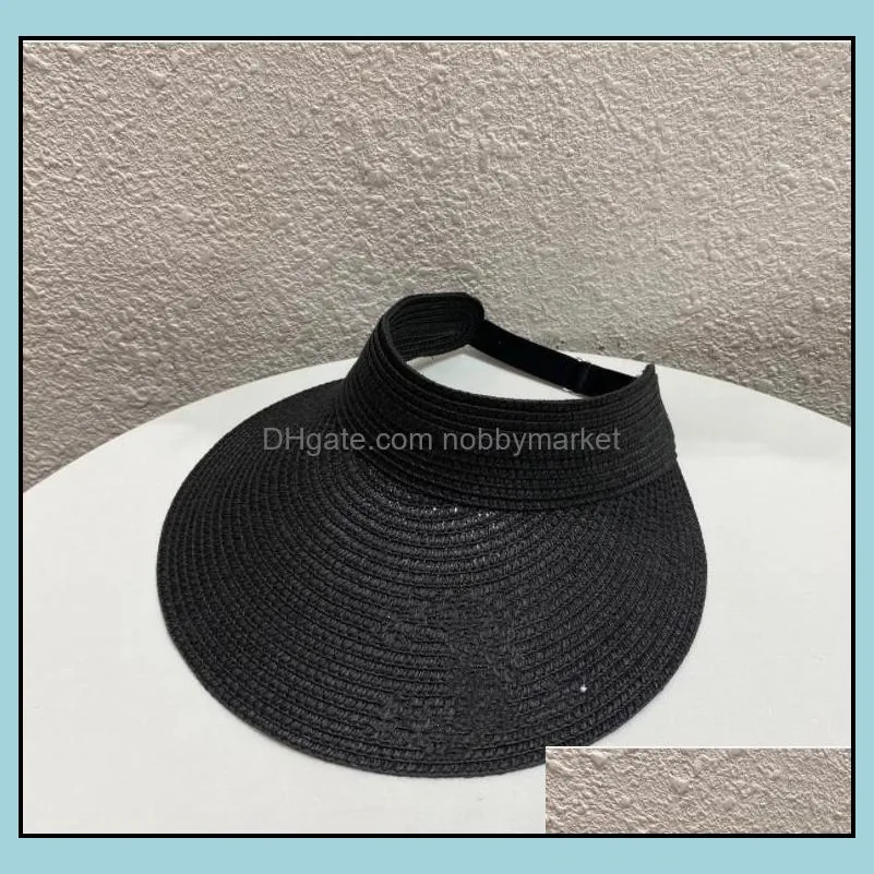 Big Brim Empty straw hats Visors 2021 Summer Designer Women sun hat Beach holiday baseball cap Grass Braid caps Droship Gifts