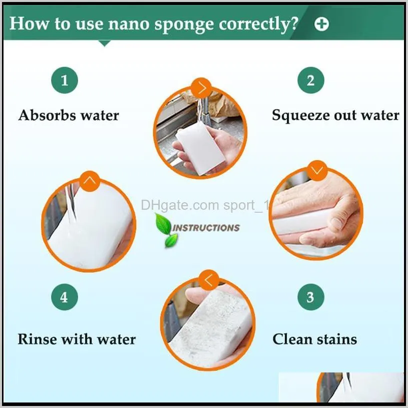 cleaning nano sponges 100 pc magic sponge eraser kitchen duster wipes clean accessory / microfiber dish cleaning melamine sponge
