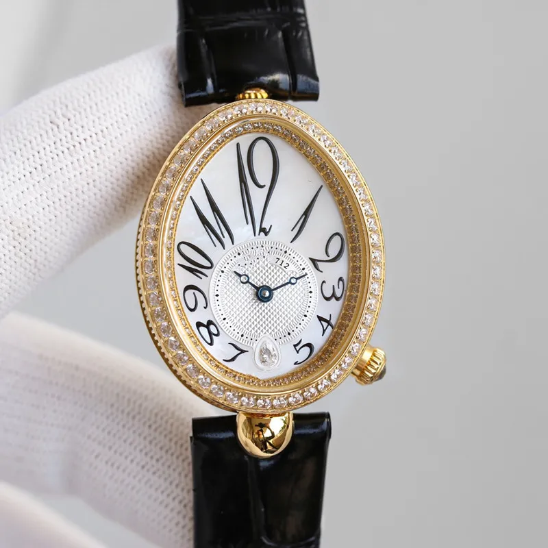 Reloj mecánico automático a la moda para mujer, reloj de pulsera con esfera de nácar y números árabes en forma de huevos de ganso AAA + 8918BR, reloj de zafiro