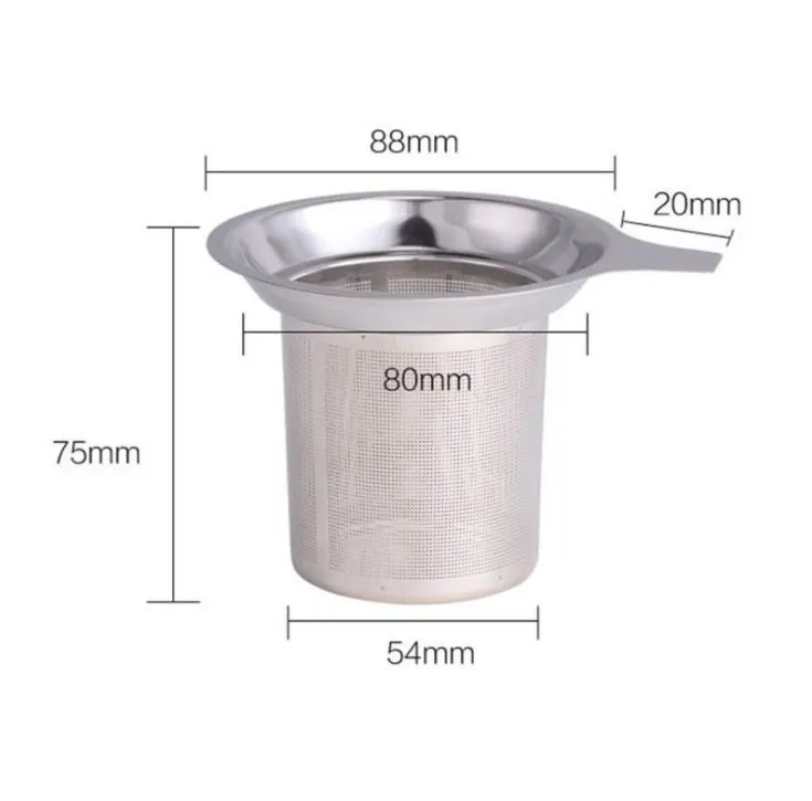 Roestvrij staal Mesh Tea Infuser Gereedschap Huishoudelijke Herbruikbare Koffiezeilers Metalen Losse Filter Zeef Herbal Filters SN2674