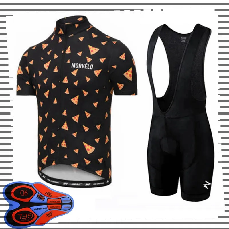 Pro team Morvelo Cycling Short Sleeves jersey (bib) shorts sets Mens Summer Breathable Road bicycle clothing MTB bike Outfits Sports Uniform Y210415108