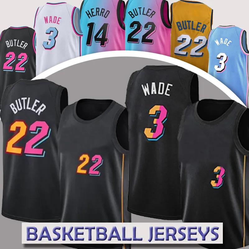 MiMai Vice Jersey Goran Bam Dragic Adebayo koszulki Dwyane Wade Jimmy Tyler Butler Herro koszulki Nunn Robinson nowe koszule top