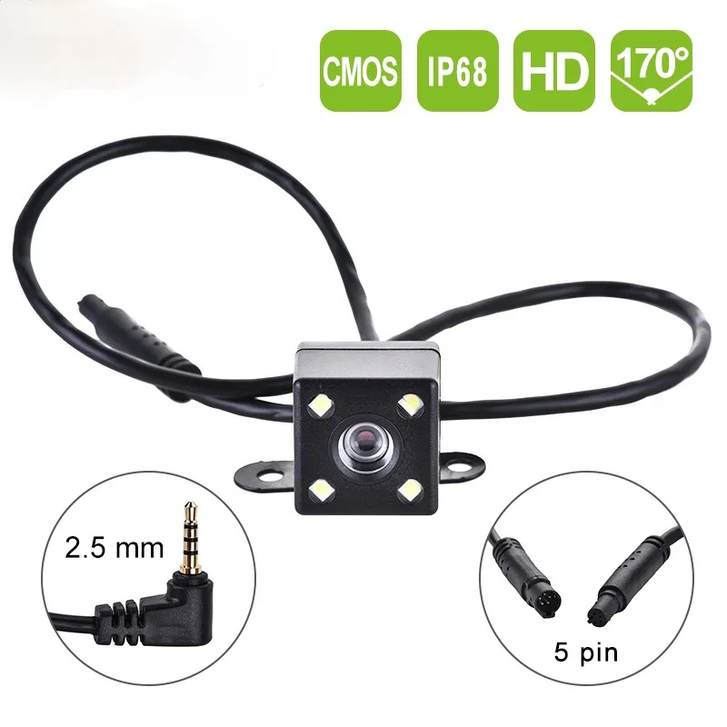 1pcs 5 Pin Car Rear View Camera Reverse 170 Degree Wide Angle Recording Parking Waterproof Color Image Video Camera