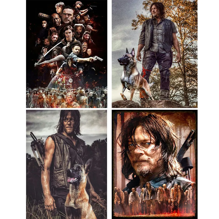 5D "The Walking Dead" Diamond Painting Dog Diamond Brodery Portrait Cross Stitch Kit DIY Hand Mosaic Photo Home Dekoration