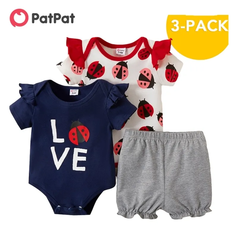 Arrival Summer 3pcs Baby Girl Short-sleeve Cotton casual Romper Baby's Sets Clothing 210528