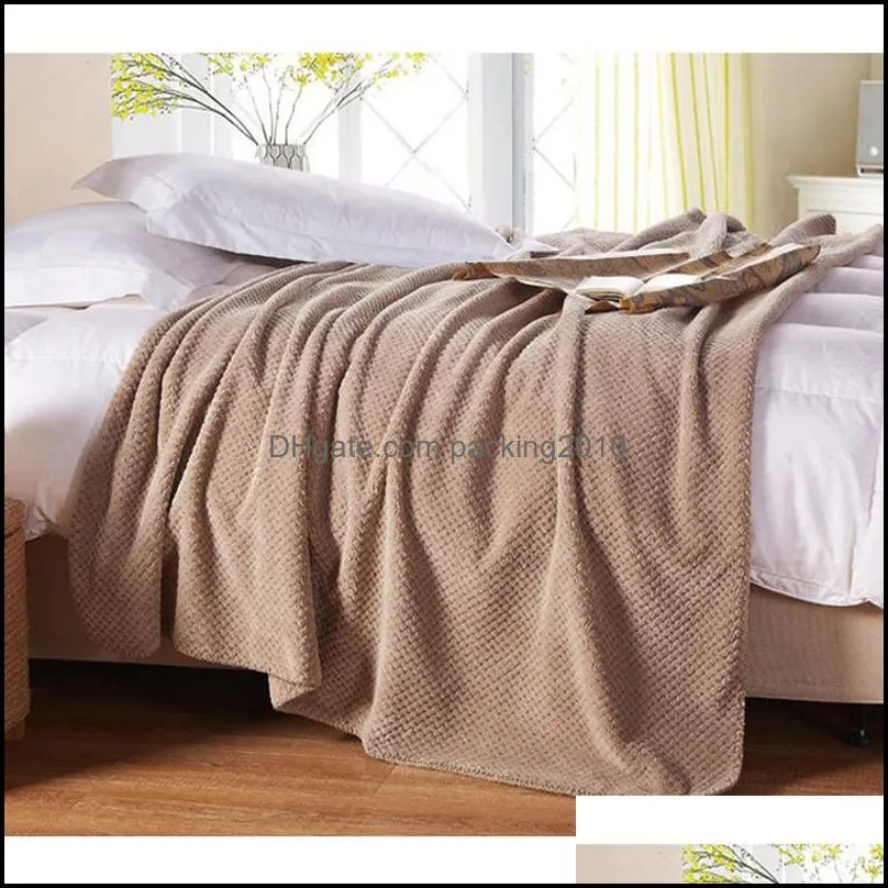 Dekens Textiel Thuis GardenBlankets Worpel voor Bedden Zachte Deken Effen Kleur Bedspread Pluche ER Bed Carpet voeringen 12 kleuren Drop levering