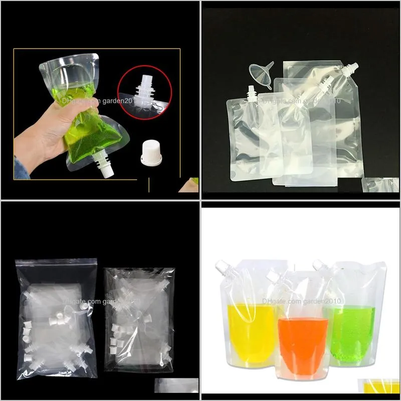 bevel opening stand-up plastic drink packaging bag spout pouch for juice milk coffee beverage liquid packing bag drink pouch wb3255