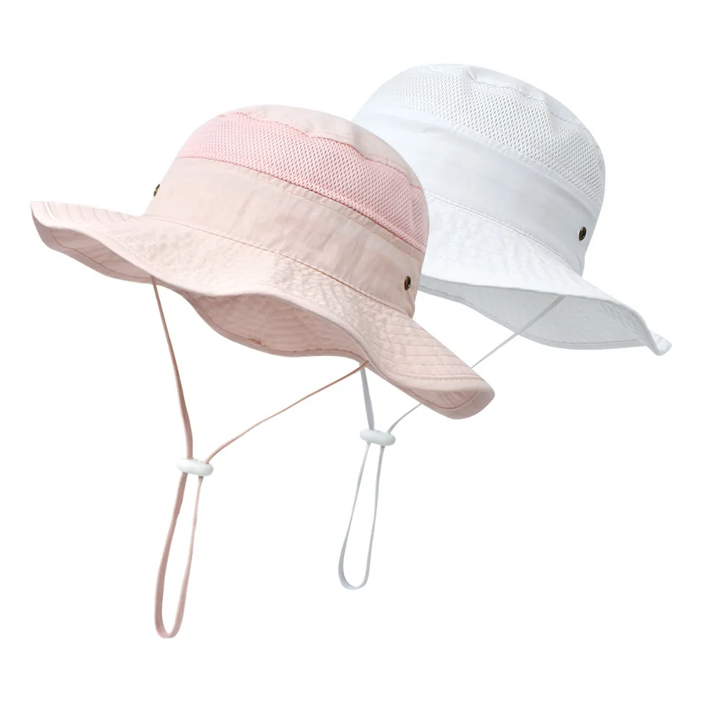 Bébé enfants casquettes de soleil Grenadine couleurs unies Patchwork garçon fille été protéger cou Sunbonnet ventiler visière confortable