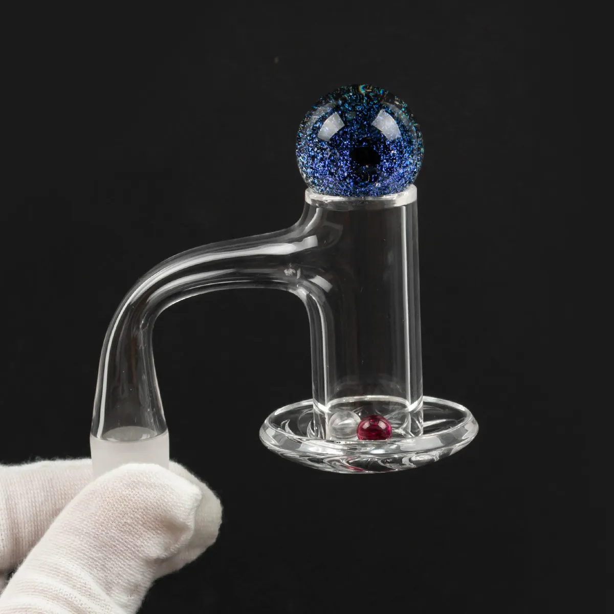 뜨거운 판매 25mm XL Beveled Edge Quartz Banger 사이클론 카브 캡 4mm 클리어 하단 버킷 14mm 남성 여성 dab rig