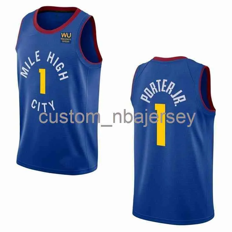 Mens Dames Jeugd Michael Porter Jr # 1 Patch Swingman Jersey Stitched Custom Name Any Number Basketball Jerseys