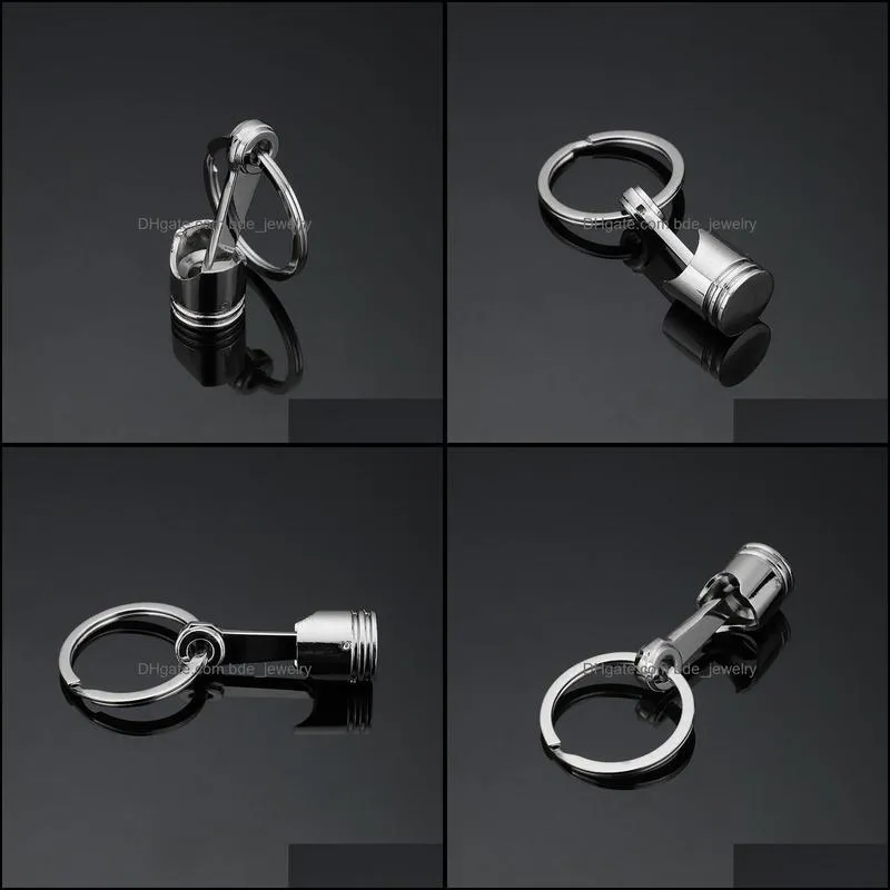 Hot new wholesale Promotional gifts,Silver, Metal Piston Car Keychain Keyfob Engine Fob Key Chain Ring key ring WCW151