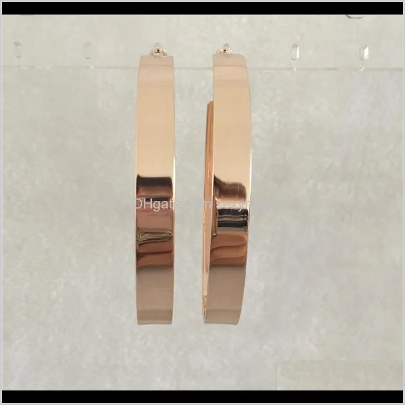 casual gold rosegold color width oval hoop earring for woman girl