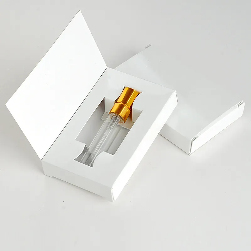 2021 bouteille de parfum en verre vide 5ML chaude en gros avec atomiseur et boîtes en papier personnalisables
