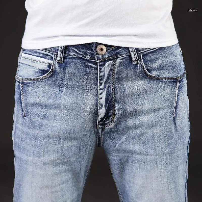 Outono Chegada moda marca homens jeans lavado magro para calças casuais mais tamanho 40 42 44 46 homens