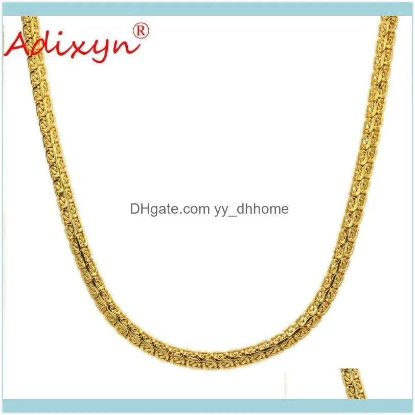 Chains Adixyn Length 60cm Width 7mm,Ethiopian Thick Necklaces Men Women Gold Color Africa Eritrea Chunky Chain/Dubai/Arab Items N09234