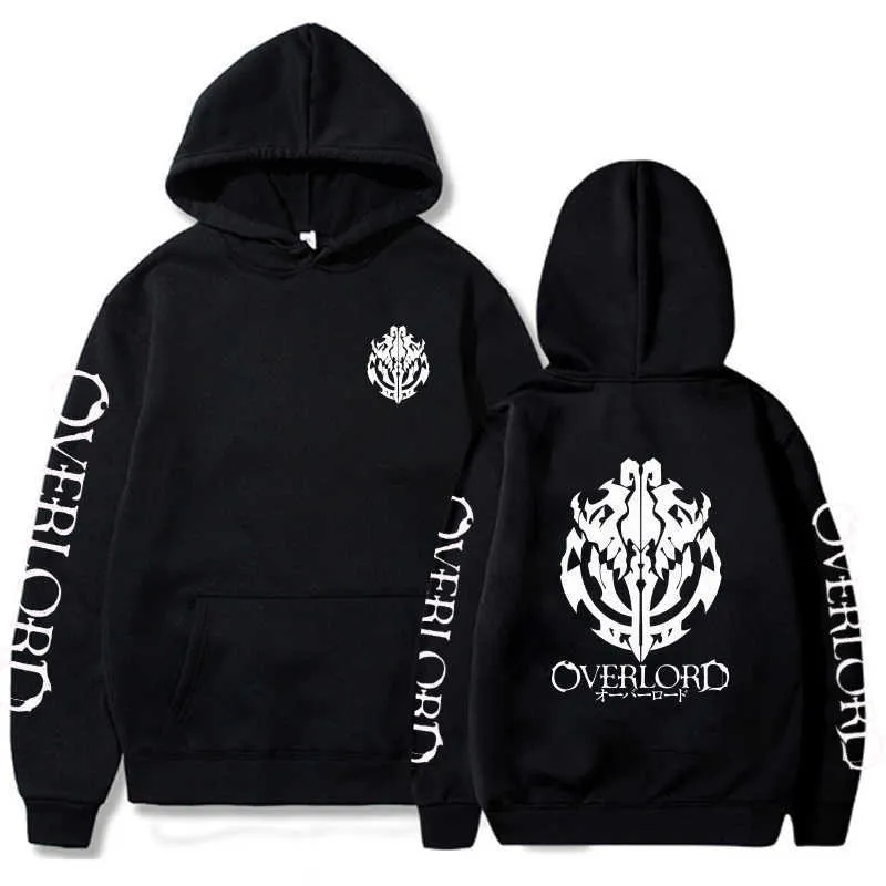 Overlord Långärmad Casual Loose Fit Print Anime Unisex Hoodie Y0727