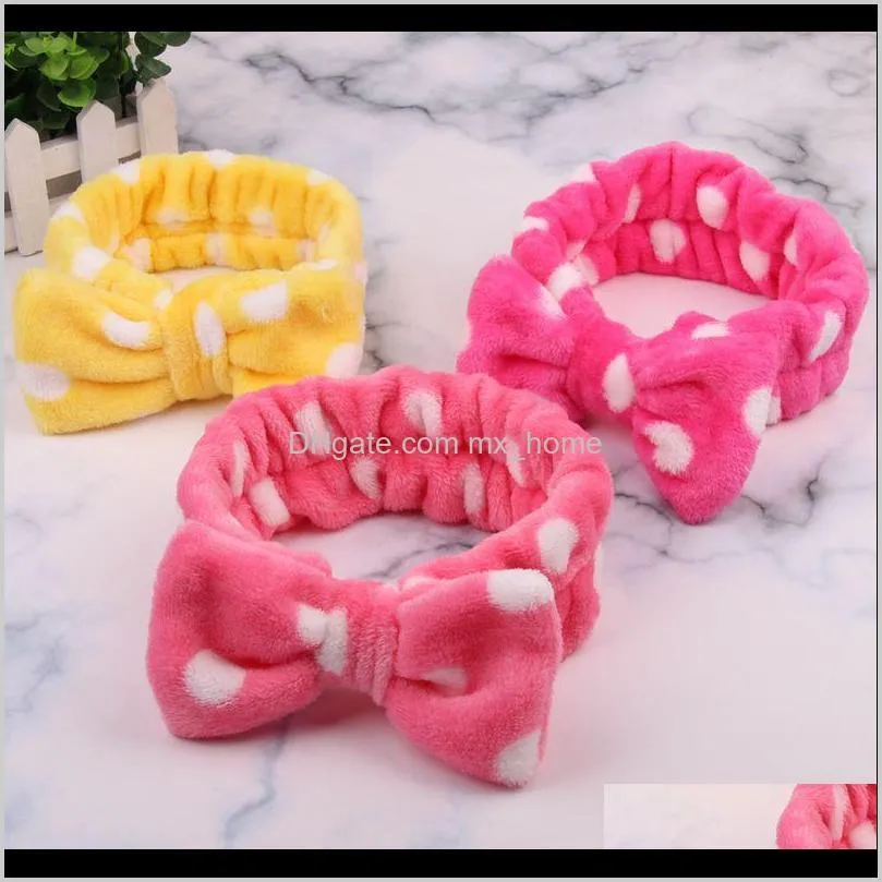 Мода Dot Striped Elastic Bowknots повязки повязки женщин девушки макияж стиральные лица пальмы волос бантики турсингистые головы обертки NVU5J MQHVK