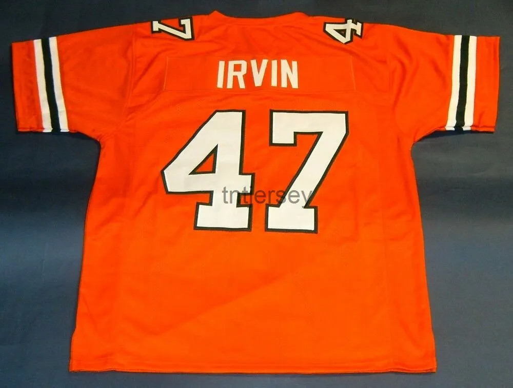 Benutzerdefinierter MICHAEL IRVIN MIAMI HURRICANES JERSEY GENÄHT, fügen Sie eine beliebige Namensnummer hinzu