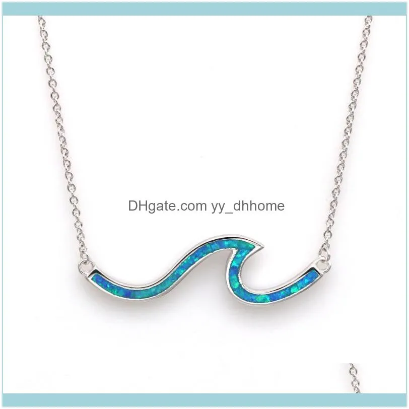 Colliers Pendants JewelryBlue / White Opal Wave Wave Clavicules Chain Colliers, dames bijoux Gift Chokers Drop Livrot 2021 NDESY