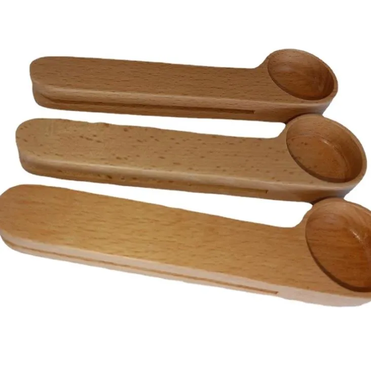 Scoops Coffeeware Kitchen, Dining Bar Home & Garden wood With Bag Tablespoon Solid Beech Wood Measuring Scoop Tea Coffee Bean Spoon Clip