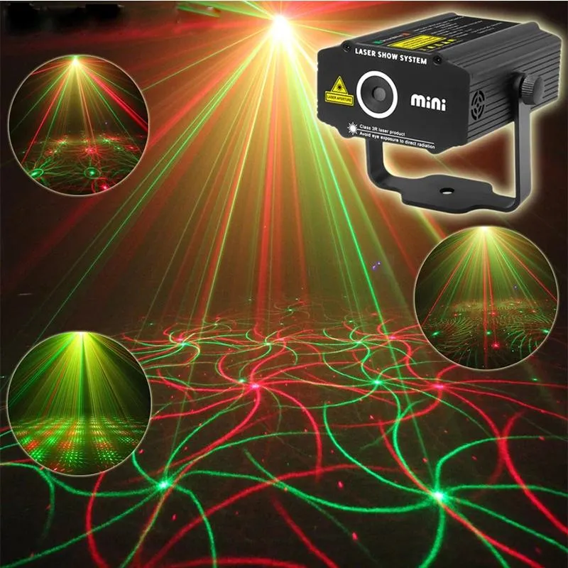 Mini LED Laserlichten Projector Podiumverlichting 4in1 Patroon Effect RG Audio Ster Wervelwind lamp Disco DJ Club Bar KTV Familie Party Licht