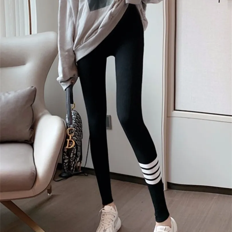 Grey Leggings Winter And Autumn Women' Elastic Pants 211221