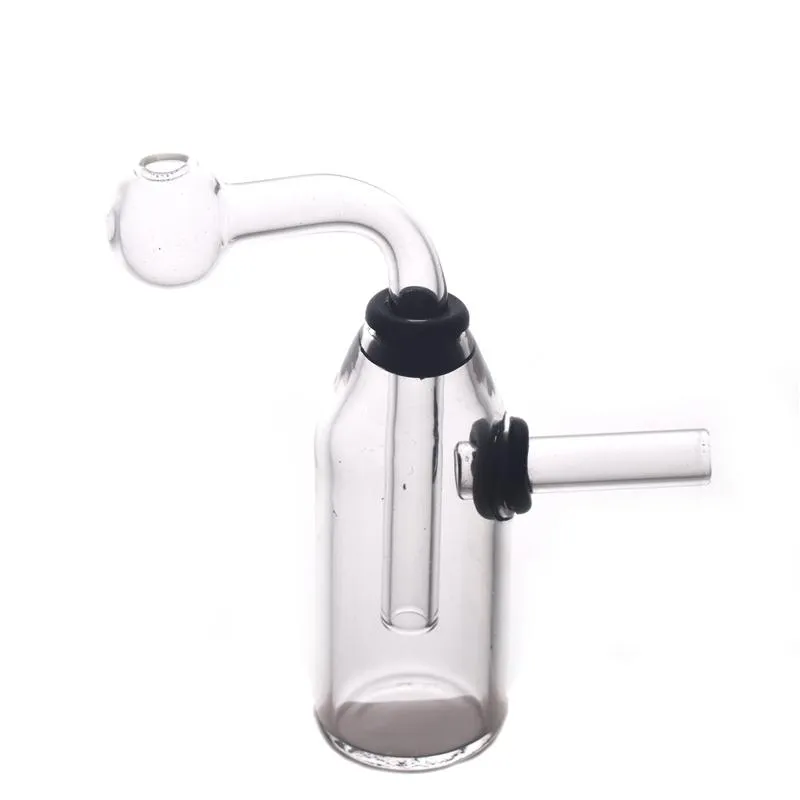 6 estilos mini burbujeador de vidrio quemador de aceite bong con recipiente de vástago inferior Pipa de agua para fumar desmontable Pyrex grueso libre de DHL