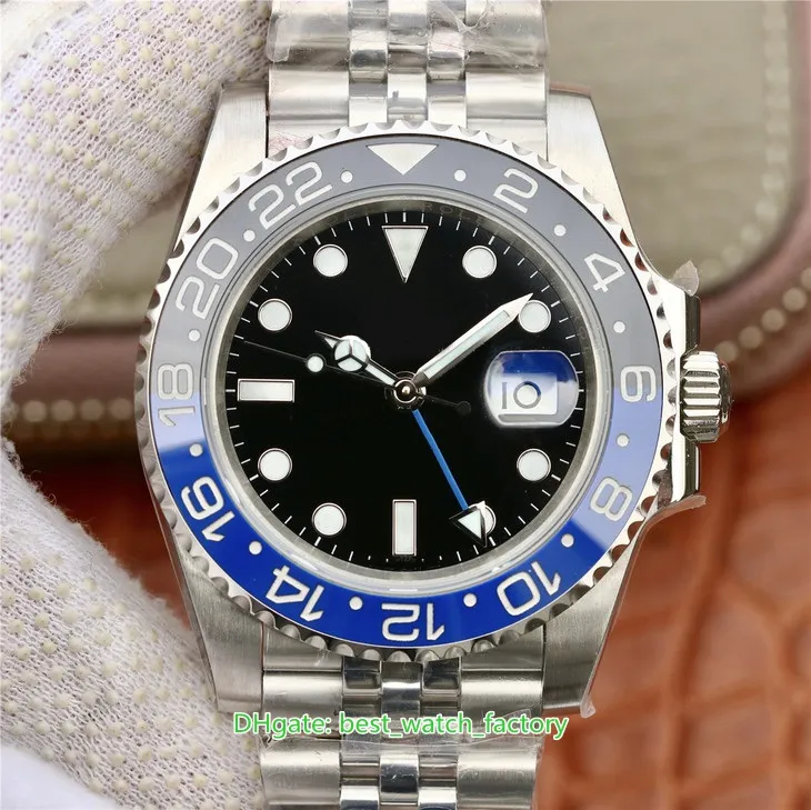 6 Style EW Factory Mens Watch Top Quality 40mm GMT Batman World 126711 126710 116719 Pepsi Ceramic Watches CAL.3186 Movement Mechanical Automatic
