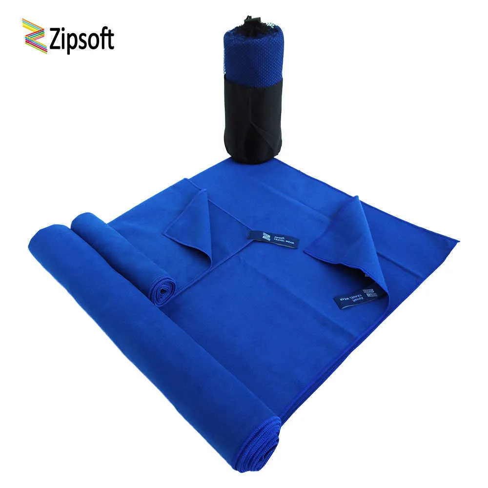 Sportdoek met tas2pcs / set 75x135cm35x75cm maat microfiber gym strand snel droge reizen solide outdoor yoga zwemmen Kerstmis 210728