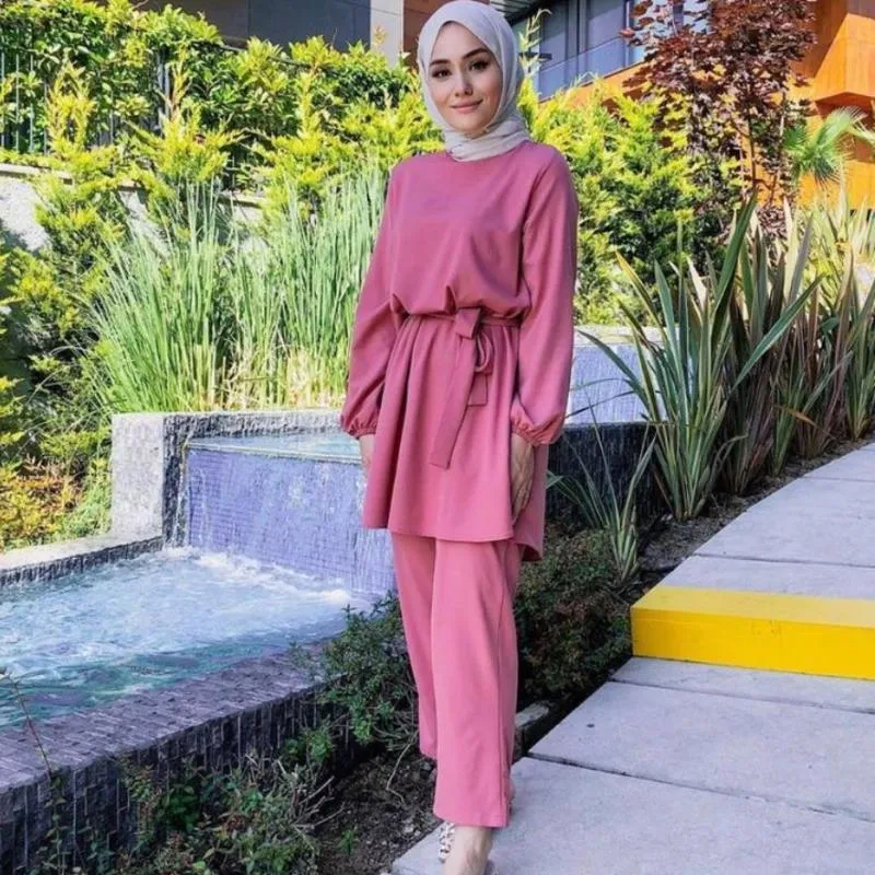 Turkish Abaya Set For Women Hijab Dress Aid Mubarek, Two Piece Muslim  Kaftans, Islam Elegant Abayas Online For Musulman Ensembl295n From Sadfk,  $37.44