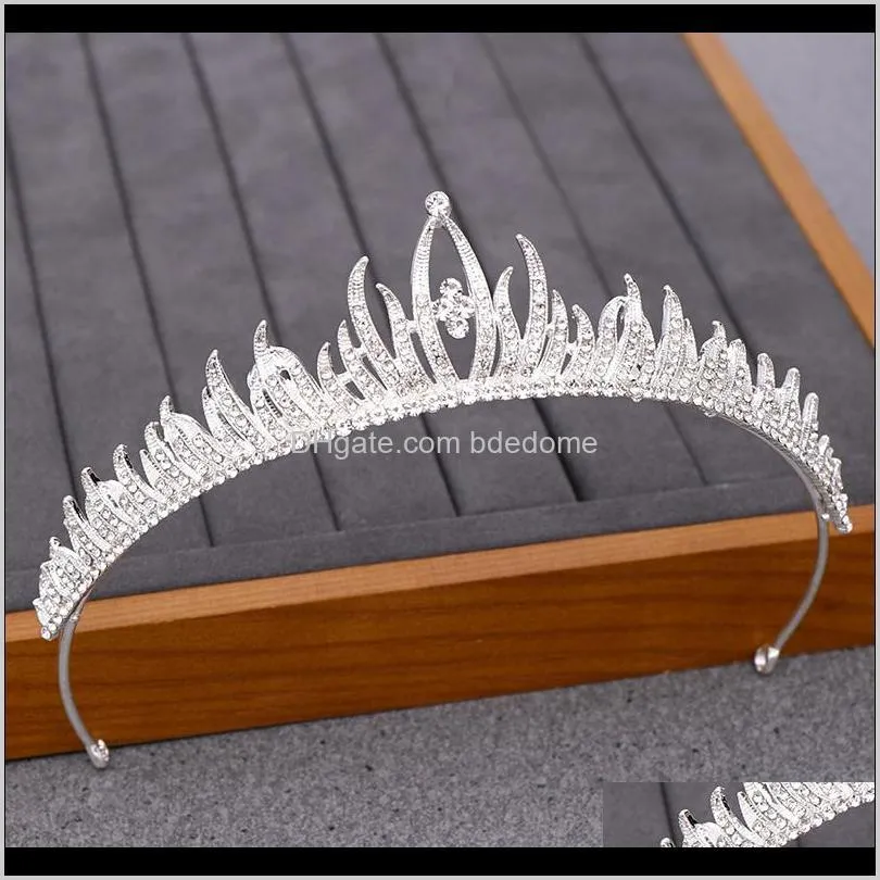 npason silver rhinestone crown princess wedding tiara headband bride crown and tiaras wedding hair accessories ladies headpiece