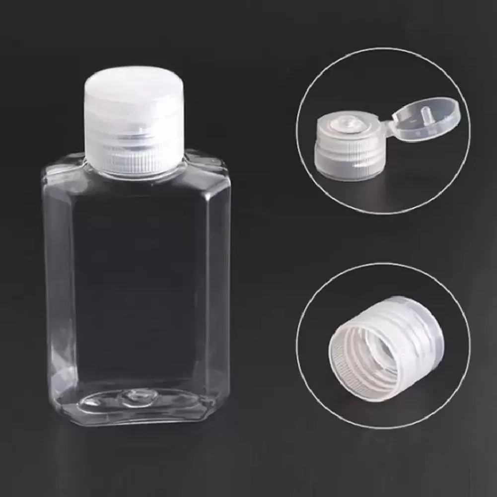 Bottiglie di imballaggio divise da 30 ml 60 ml Flip trasparente disinfettante per le mani disinfettante idrogel Shampoo contenitore liquido vuoto profumo spray mini bottiglie di profumo