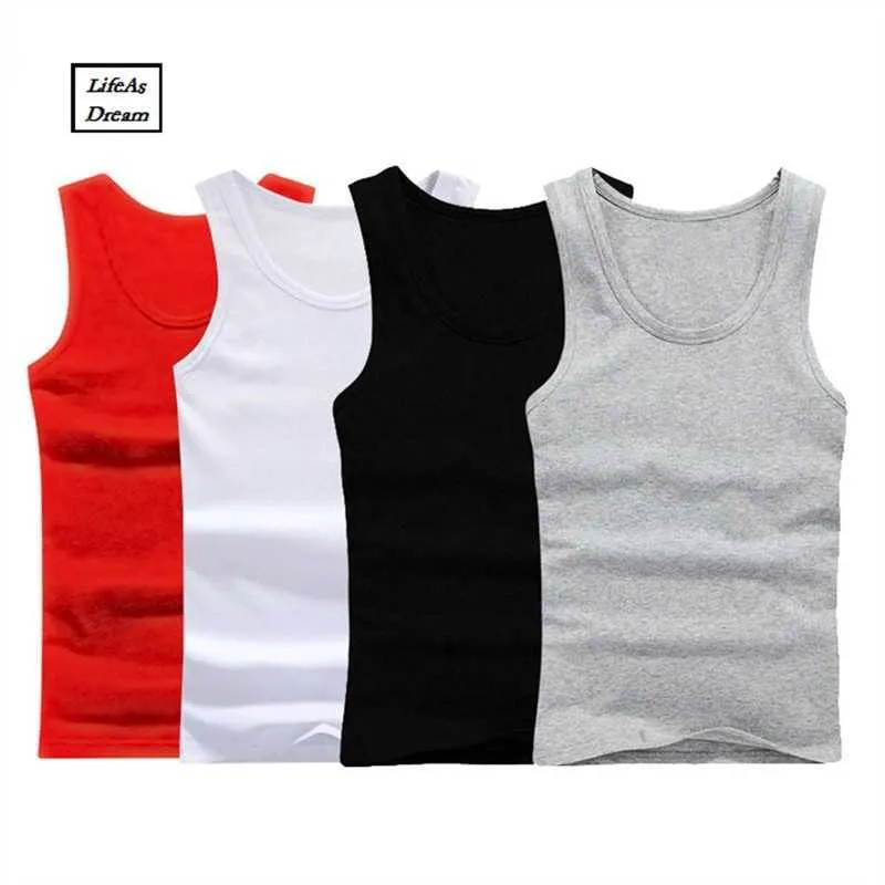 3pcs / lot coton hommes haut sans manches muscle gilet coton maillots de corps o-cou gymclothing taille asiatique chemise décontractée sous-vêtements T190828