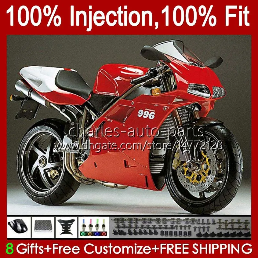 Corpo OEM per DUCATI 748R 853R 916R 996R 998R 94-02 42No.32 748 853 916 996 998 S R 1994 1995 1996 1997 1998 748S 853S 916S 996S 998S 99 00 01 02 Carena Iniezione Rosso lucido