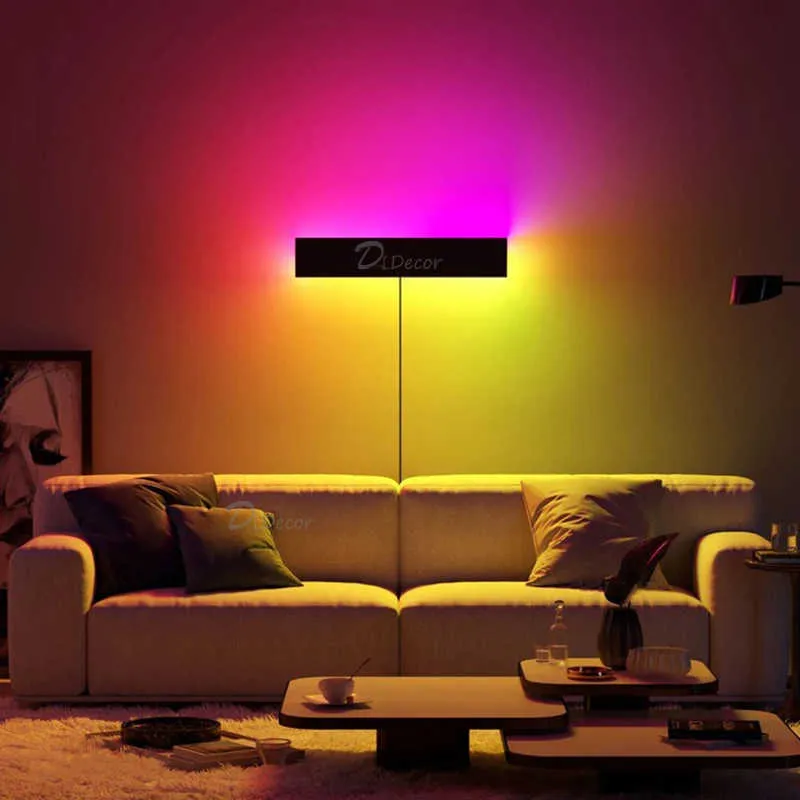 Modern RGB LED Wall Light Rgb Home Decoration Wall Light Bedroom Colorful Restaurant Living Room Indoor Dining Room Lighting Fixtures 210724 From Dou08 116.12 DHgate.Com
