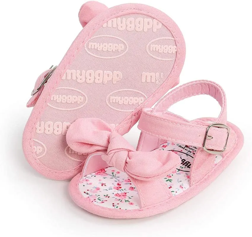 Första vandrare mjuka solade sommar lysande sandaler fancy skor båge klänning godis * toddler