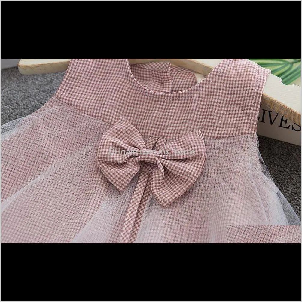 baby girls dresses summer new cotton net yarn bow tie vest lattice tutu dress for girl kids clothes children`s clothing